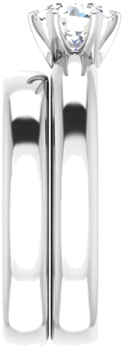 14K White 6 mm Round Engagement Ring Mounting (9)