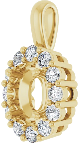 Pakabukas „Halo-Style“ 585 Geltonojo Aukso Oval 8mm x 6mm (2)