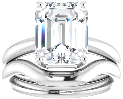 14K White 10x8 mm Emerald Engagement Ring Mounting (8)