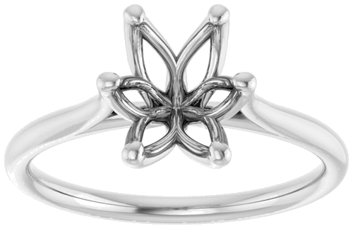 14K White 9x7 mm Oval Engagement Ring Mounting (3)