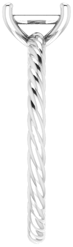 14K White 6x4 mm Emerald Solitaire Engagement Ring Mounting (4)