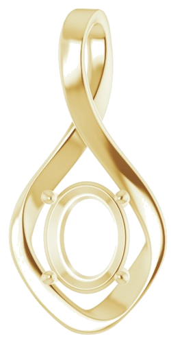 Pakabukas „Infinity-Inspired“ 585 Geltonojo Aukso Oval 9mm x 7mm (1)
