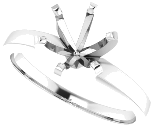 Platinum  7.3-7.7 mm Round 6-Prong Solitaire Engagement Ring Mounting (5)