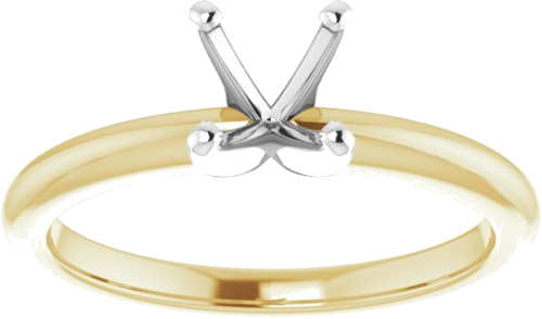 Sužadėtuvių Žiedas „Solitaire“ 585 Baltojo Ir Geltonojo Aukso Round 6mm (3)