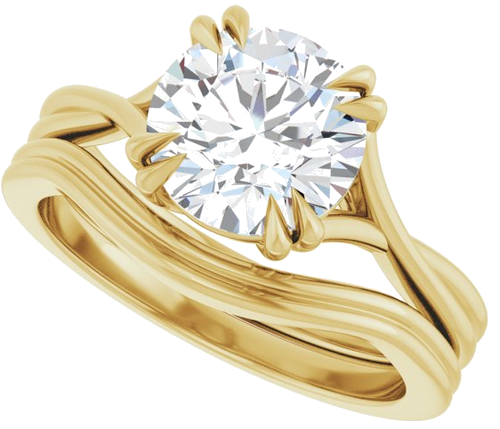 Sužadėtuvių Žiedas „Solitaire“ 585 Geltonojo Aukso Round 8.2mm (10)