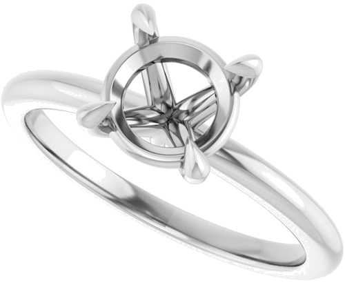 Platinum 7.4 mm Round Solitaire Engagement Ring Mounting (5)
