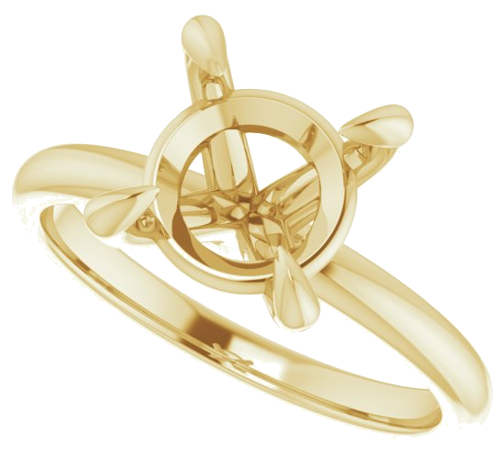14K Yellow  8.8 mm Round Solitaire Engagement Ring Mounting (5)