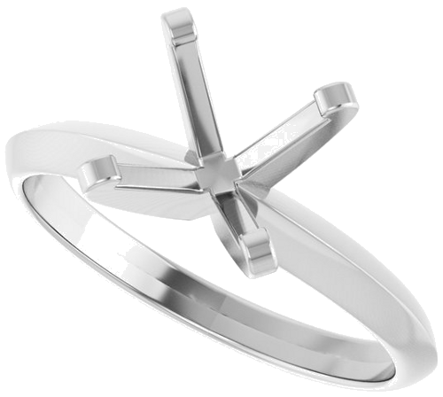 14K White 8 mm Round Solitaire Engagement Ring Mounting (5)