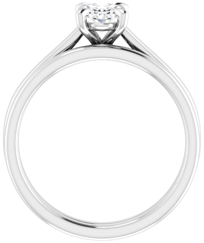 14K White  7x5 mm Oval Solitaire Engagement Ring Mounting (7)