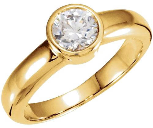14K Yellow 6.5 mm Round Bezel-Set Engagement Ring Mounting (5)