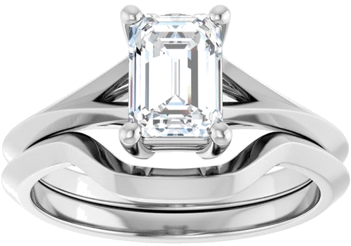 Sužadėtuvių Žiedas „Solitaire“ 585 Baltojo Aukso Emerald 7mm x 5mm (8)