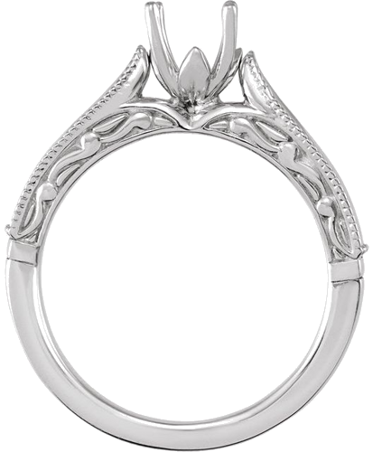 14K White 5.8 mm Round Solitaire Engagement Ring Mounting (2)