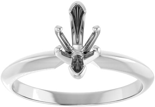 14K White 6-Prong 8.6x4 mm Marquise V-End Solitaire Ring Mounting (3)