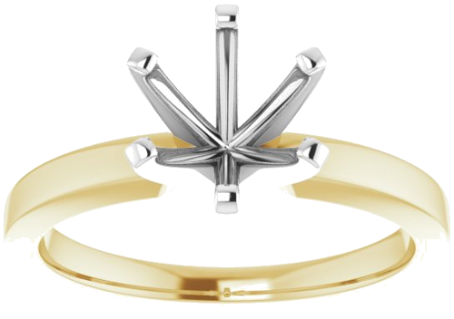 Sužadėtuvių Žiedas „Solitaire“ 585 Baltojo Ir Geltonojo Aukso Round 7.4mm (3)