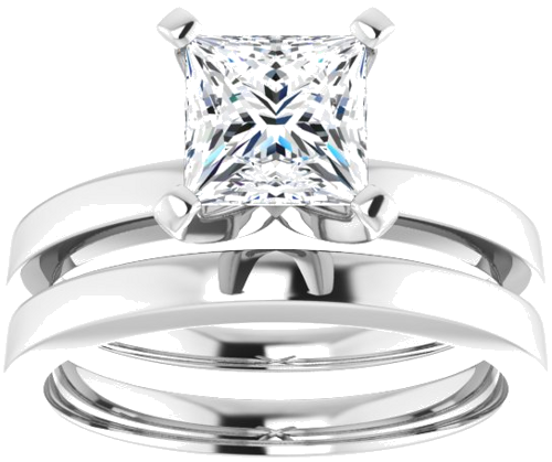 Sužadėtuvių Žiedas „Solitaire“ 585 Baltojo Aukso Square 6mm (8)