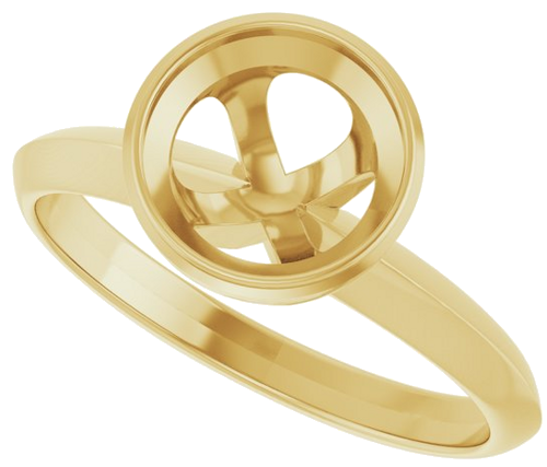 14K Yellow 7.4 mm Round Solitaire Engagement Ring Mounting (5)