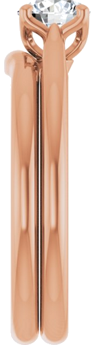 Sužadėtuvių Žiedas „Solitaire“ 585 Rožinis Aukso Round 5.2mm (9)