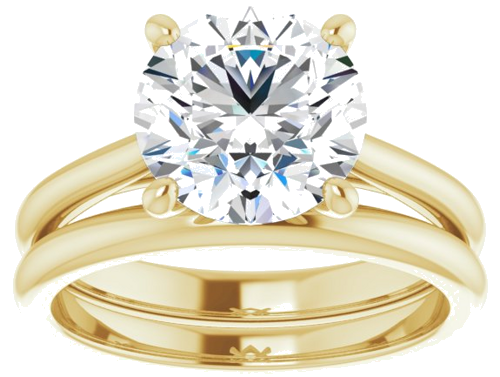 14K Yellow 9 mm Round Solitaire Engagement Ring Mounting (8)