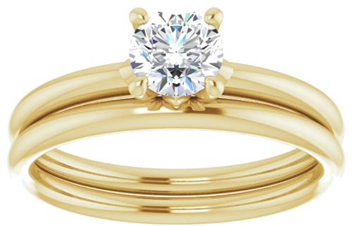 14K Yellow 5.2 mm Round Solitaire Engagement Ring Mounting (8)