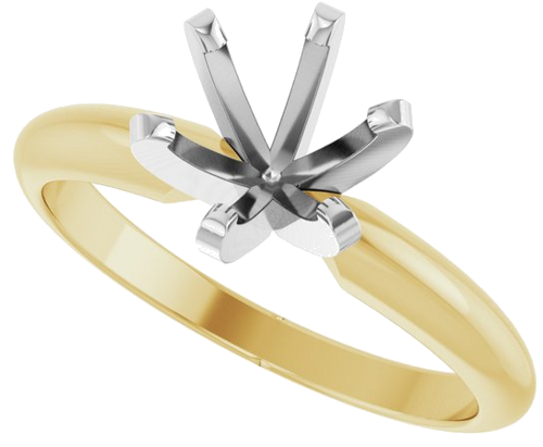 Sužadėtuvių Žiedas „Solitaire“ 14k yellow gold & platinum Round 6mm x 6.6mm (5)
