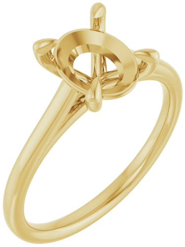 Sužadėtuvių Žiedas „Solitaire“ 585 Geltonojo Aukso Oval 9mm x 7mm (1)