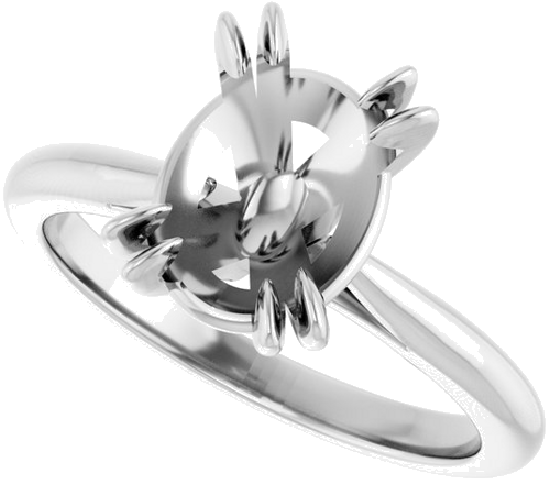 Sužadėtuvių Žiedas „Solitaire“ 585 Baltojo Aukso Oval 10mm x 8mm (5)