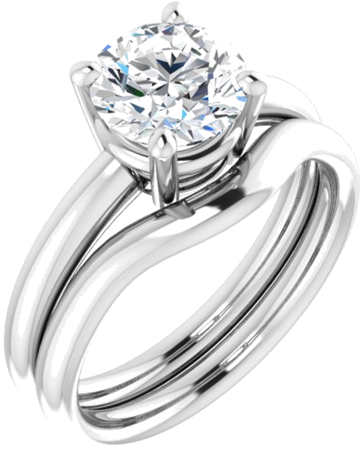 Sužadėtuvių Žiedas „Solitaire“ 14k white gold Round 7.4mm (6)