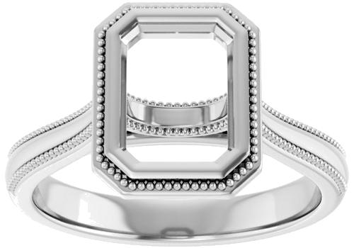 Sužadėtuvių Žiedas „Solitaire“ 585 Baltojo Aukso Emerald 8mm x 6mm (3)