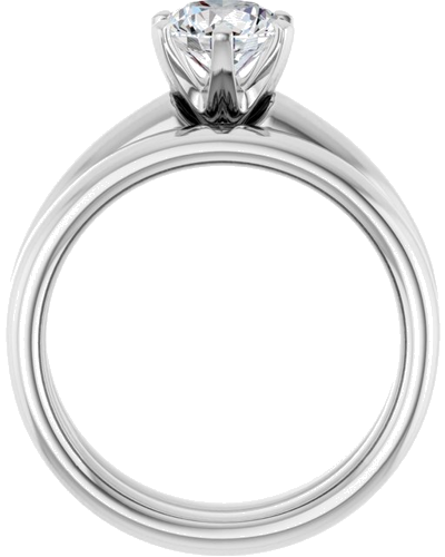 Sužadėtuvių Žiedas „Solitaire“ 585 Baltojo Aukso Round 6.5mm (7)