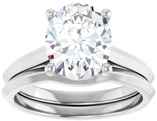 Sužadėtuvių Žiedas „Solitaire“ 585 Baltojo Aukso Oval 10mm x 8mm (8)