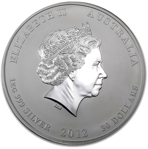 1 кг сребърна монета Годината на дракона, 2012 г., Австралия (2)