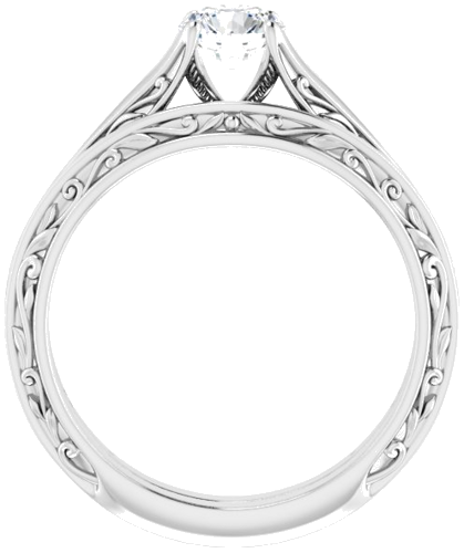 14K White 5.2 mm Round Engagement Ring Mounting (7)