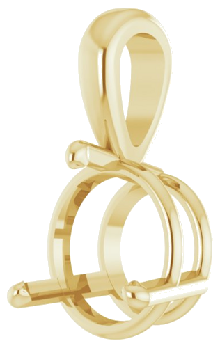 14K Yellow 8.5 mm Round 3-Prong Pendant Mounting (2)