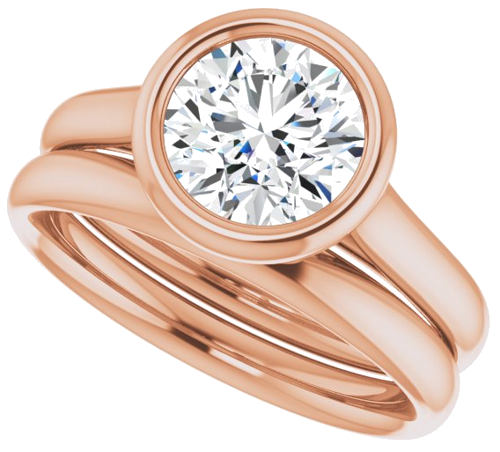 14K Rose  7.4 mm Round Solitaire Engagement Ring Mounting (10)