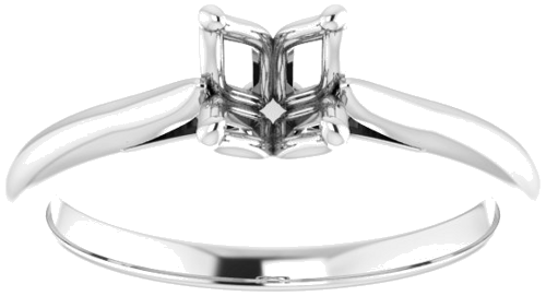 14K White  5.5 mm Round Solitaire Engagement Ring Mounting (3)