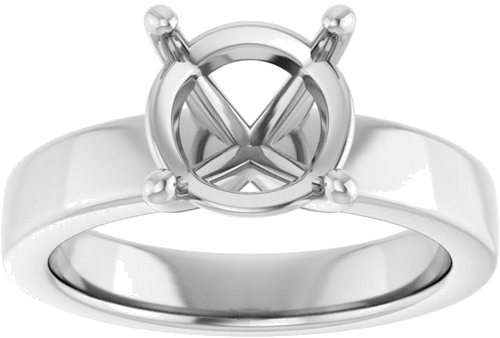 Sužadėtuvių Žiedas „Solitaire“ 585 Baltojo Aukso Round 9mm (3)