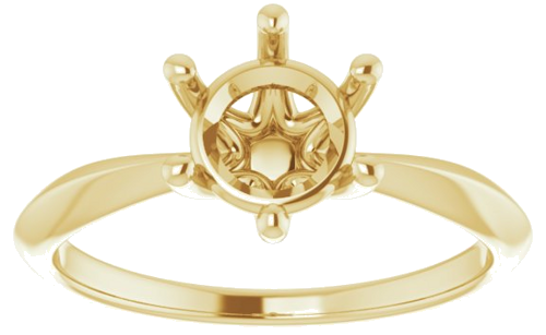 14K Yellow 7 mm Round 6-Prong Engagement Ring Mounting (8)