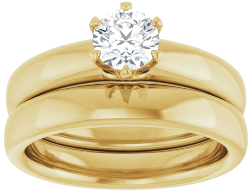 14K Yellow 5.2 mm Round Engagement Ring Mounting (8)