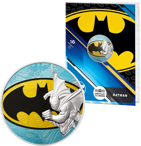 10 евро BATMAN 2025 сребърна монета на Франция в BU карта (1)