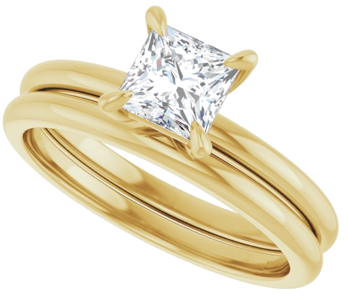 Sužadėtuvių Žiedas „Solitaire“ 585 Geltonojo Aukso Square 5mm (10)