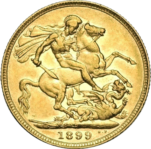 Соверен королевы Виктории с вуалью Великобритания золотая монета (2)