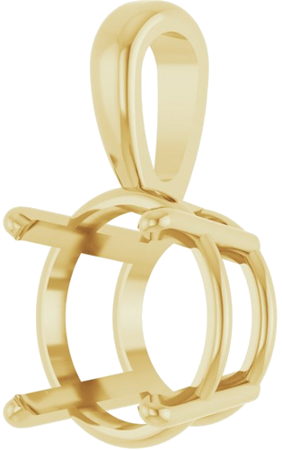 14K Yellow 10 mm Round 4-Prong Pendant Mounting (2)
