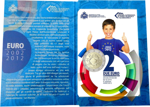 2012 San Marino Ten years of the euro 2 euro coin (4)