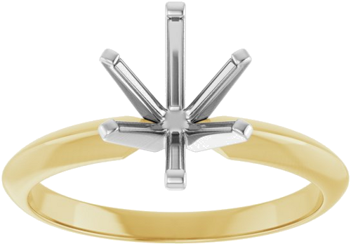 14K Yellow   White 9x7 mm Oval 6-Prong Solitaire Engagement Ring Mounting (3)