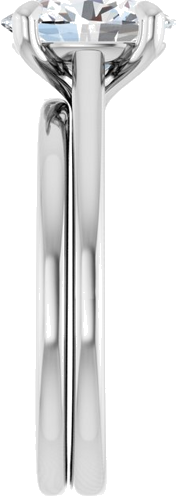 14K White  9x7 mm Oval Solitaire Engagement Ring Mounting (9)