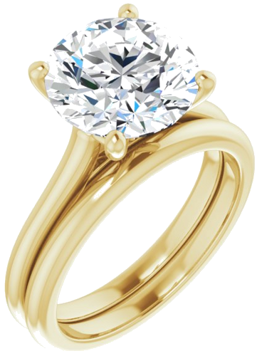 14K Yellow 10 mm Round Solitaire Engagement Ring Mounting (6)