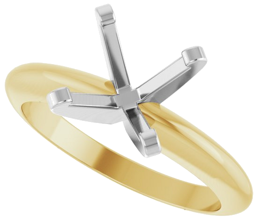 Sužadėtuvių Žiedas „Solitaire“ 585 Baltojo Ir Geltonojo Aukso Round 8mm (5)