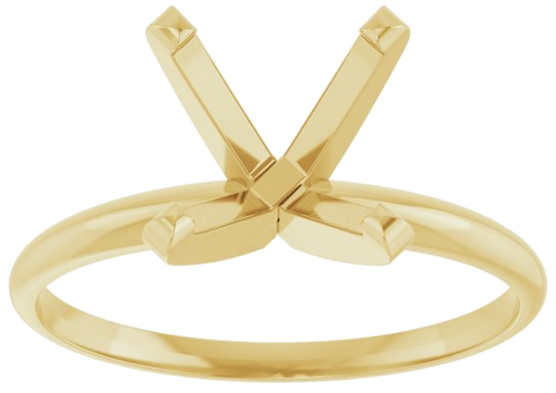 14K Yellow 9 mm Round Ultra-Lightweight Solitaire Engagement Ring Mounting (3)