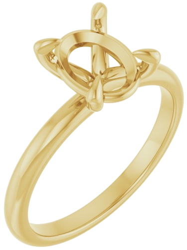 10K Yellow  9x7 mm Oval Solitaire Engagement Ring Mounting (1)