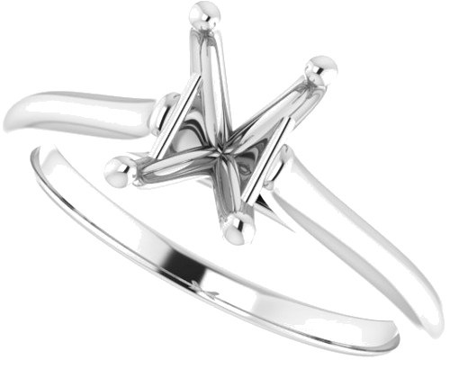 14K White 7x5 mm Emerald Solitaire Engagement Ring Mounting (5)